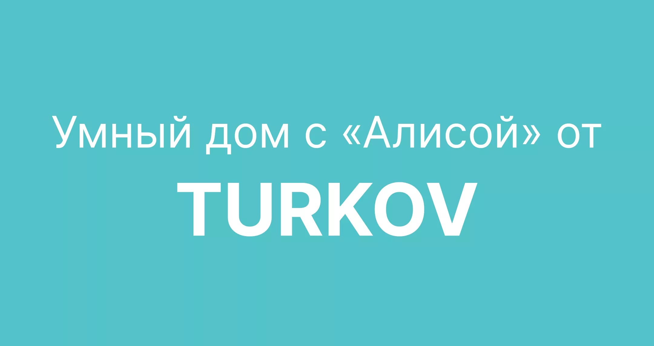 Умный дом с «Алисой» от Turkov