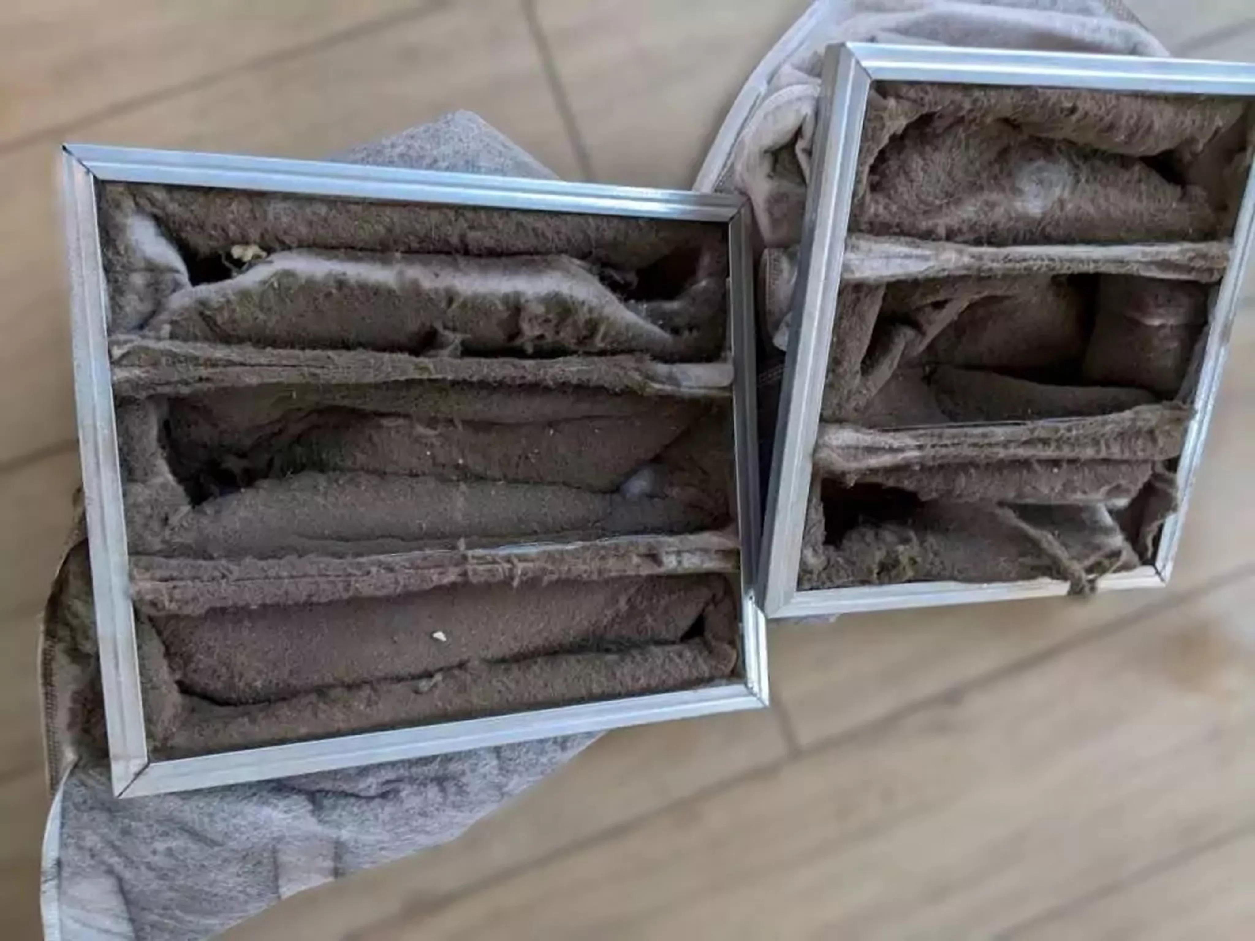 Фильтры F5 после полугодового использования в спальном районе Москвы