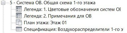 Пример состава листа. На нем будет план этажа с системой воздуховодов, таблица с позициями и наименованиями решеток, легенда и примечание Пример состава листа. На нем будет план этажа с системой воздуховодов, таблица с позициями и наименованиями решеток, легенда и примечание
