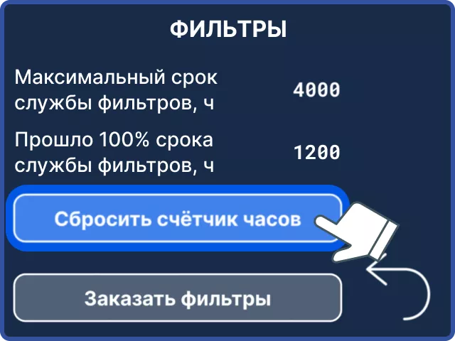 Как сбросить ошибку после замены фильтров? Как сбросить ошибку после замены фильтров?
